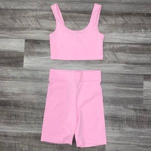 Forever 21 two piece workout or loungewear set pink NWOT